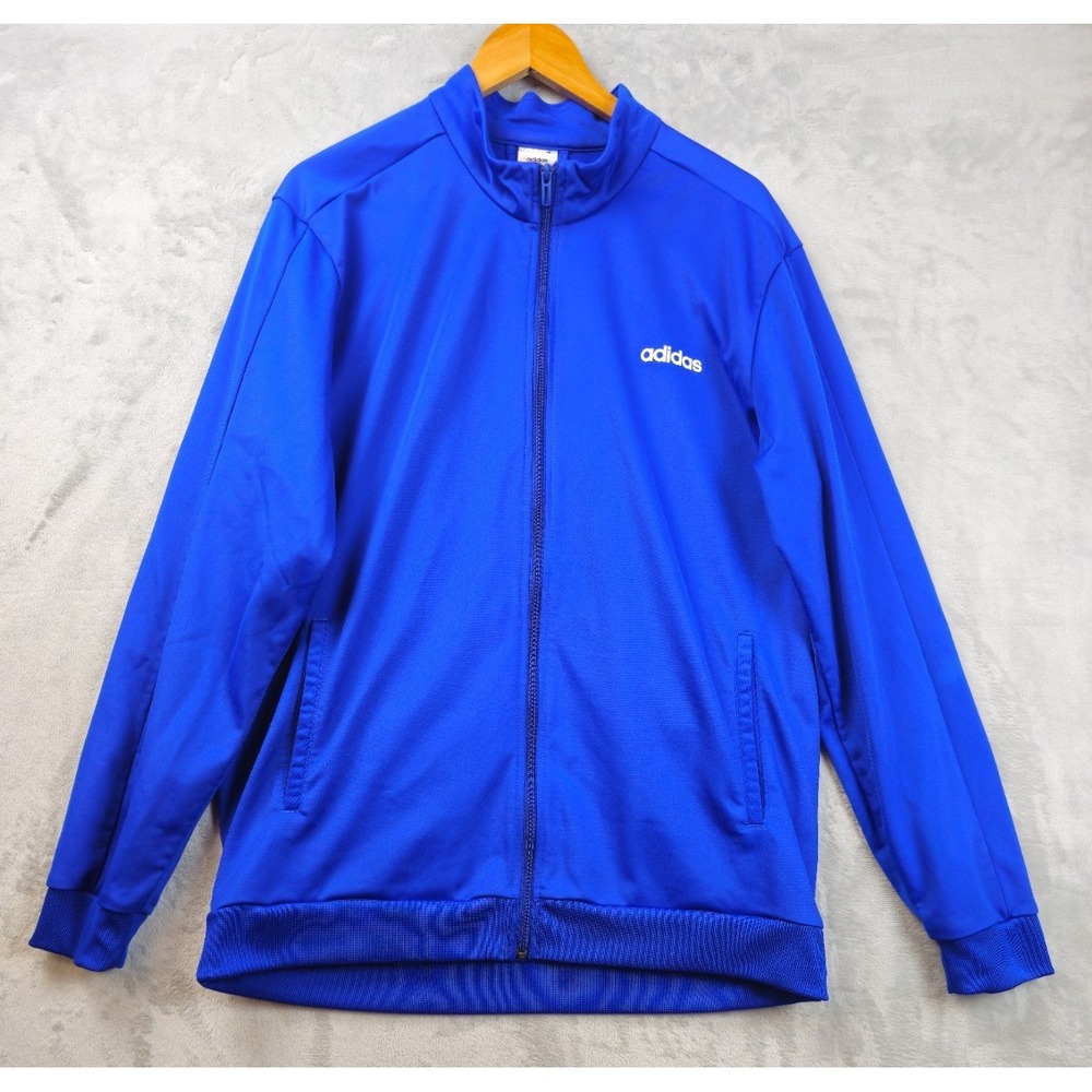Adidas Track Jacket Men 2XL Blue Full Zip Warm Up Training XXL